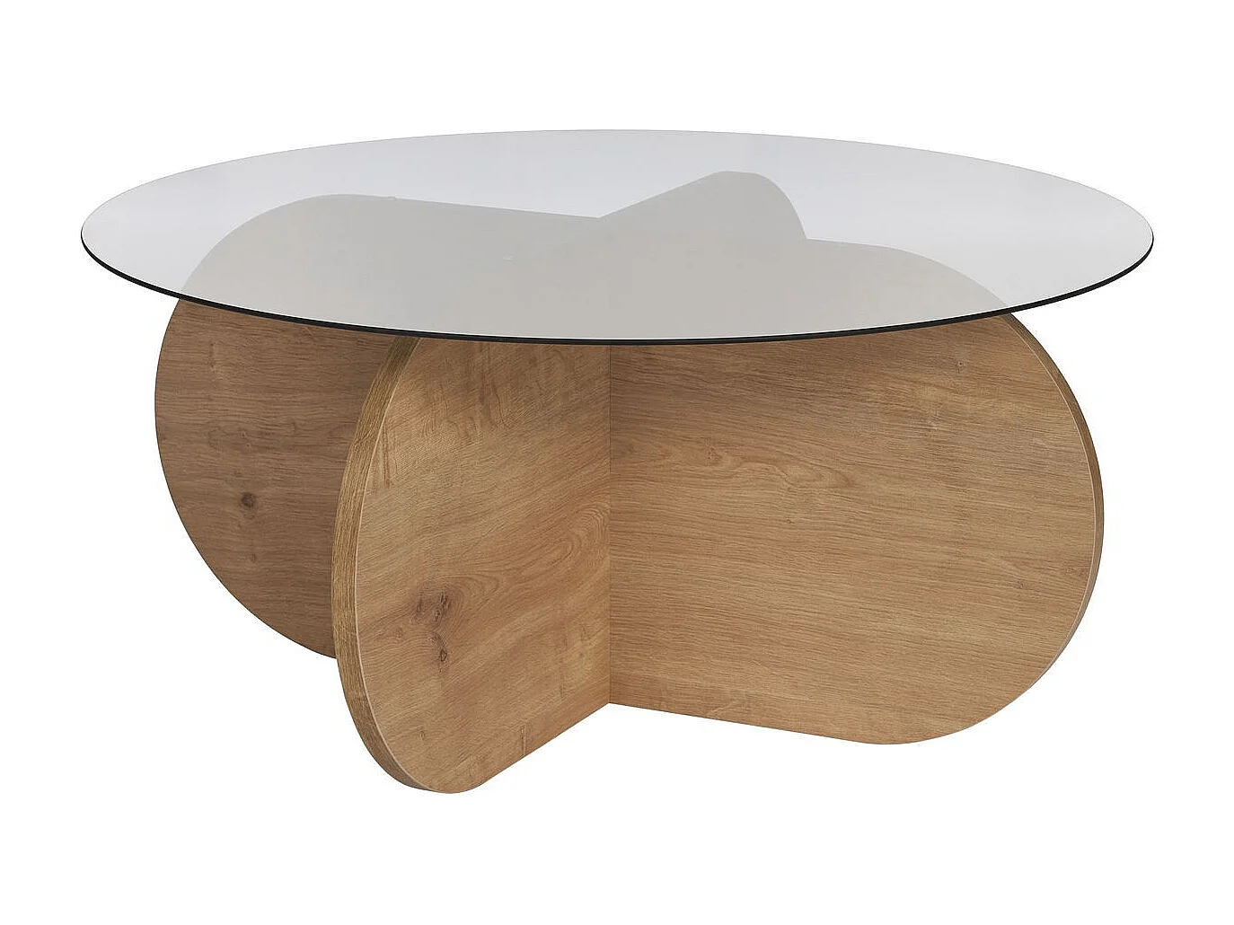 Table basse en bois "Aeris" - 75 x 75 x 35 cm - Chêne SaphirFumées