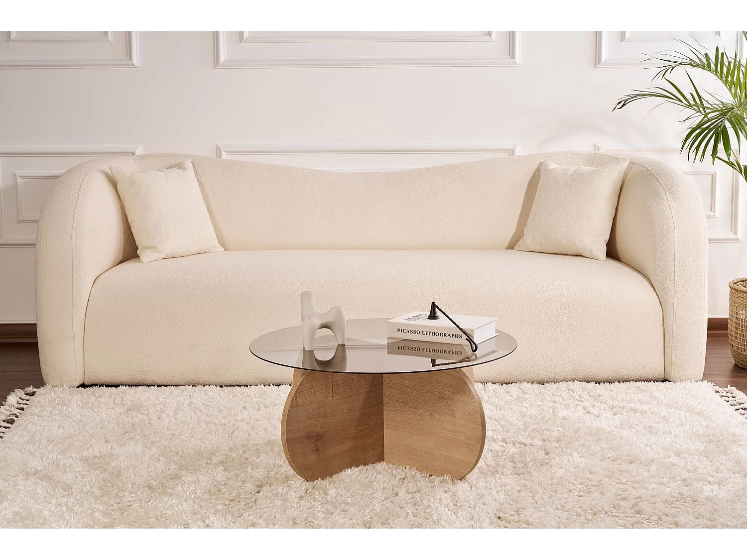 Table basse en bois "Aeris" - 75 x 75 x 35 cm - Chêne SaphirFumées