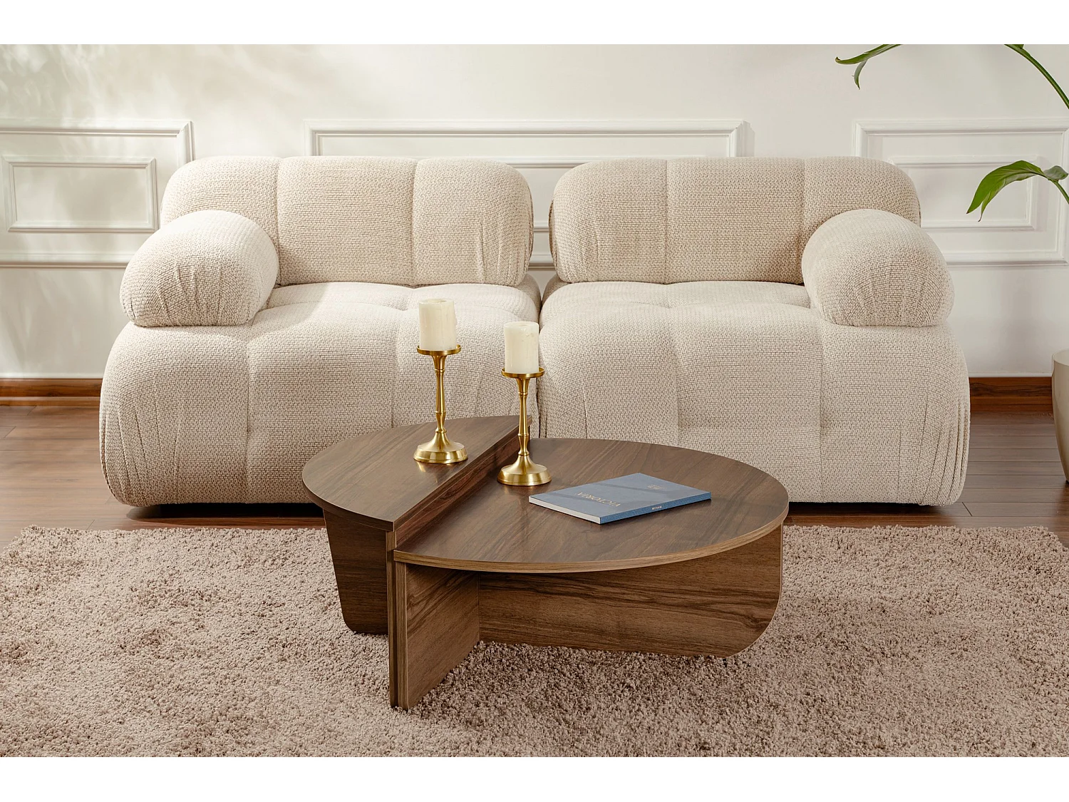 Table basse en bois "Orion" - 90 x 60 x 30 cm - Noyer