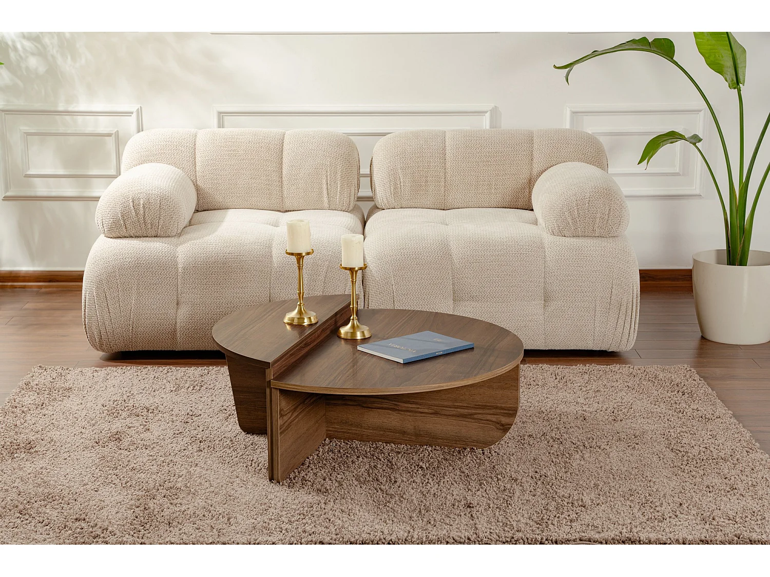 Table basse en bois "Orion" - 90 x 60 x 30 cm - Noyer