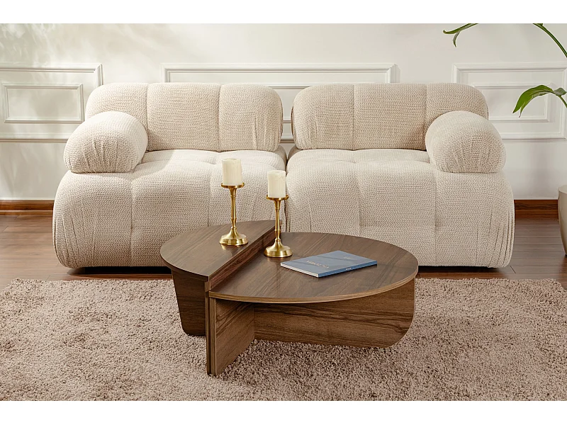 Table basse en bois "Orion" - 90 x 60 x 30 cm - Noyer