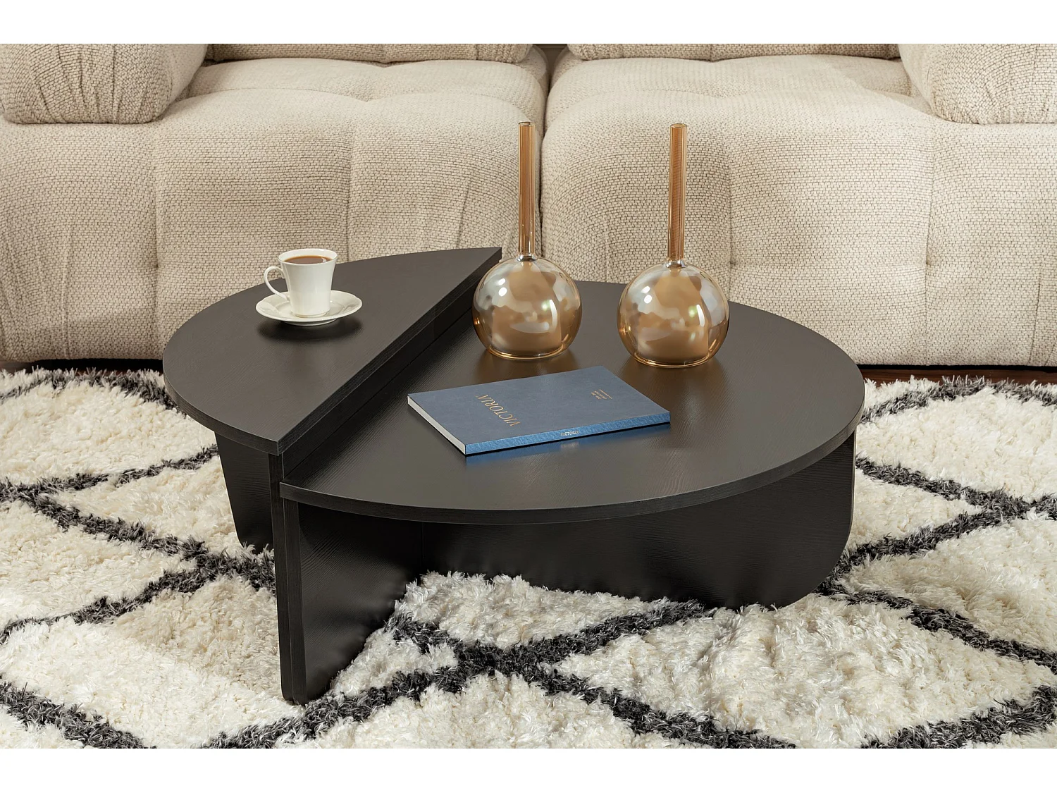 Table basse en bois "Orion" - 90 x 60 x 30 cm - BoisNoir