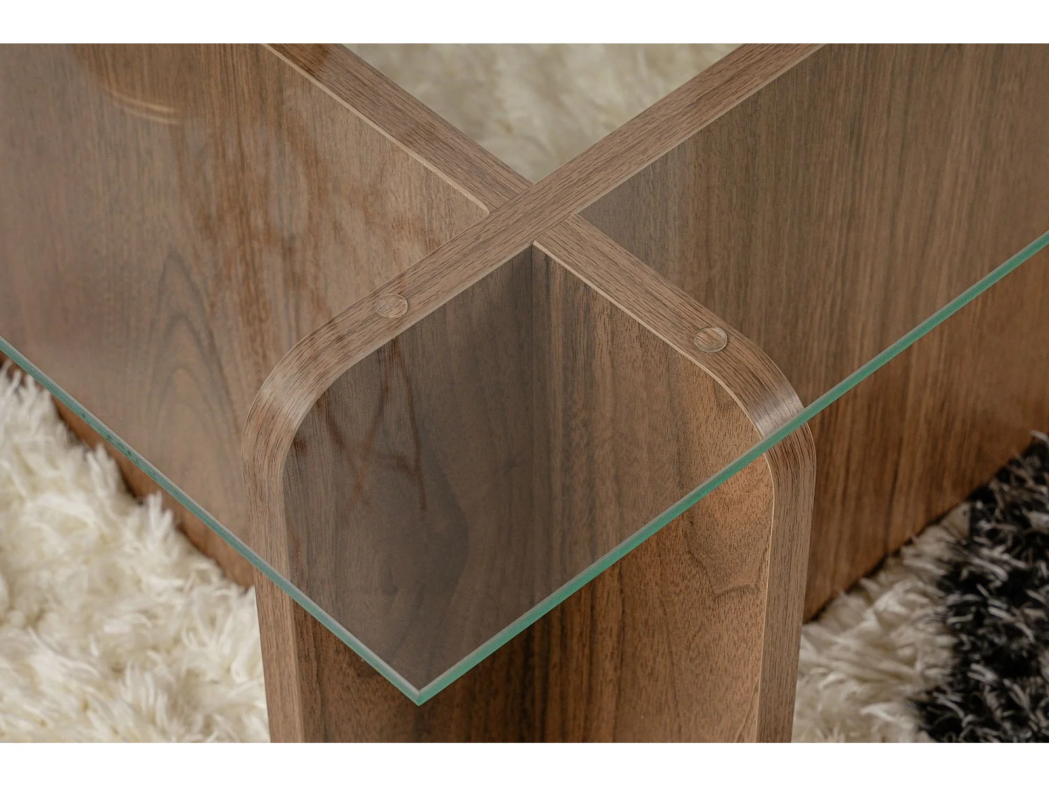 Table basse en bois "Flavio" - 105 x 65 x 30 cm - Noyer