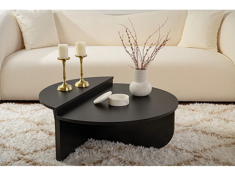 Table basse en bois "Orion" - 90 x 60 x 30 cm - Bois Noir