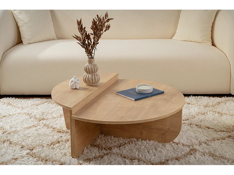 Table basse en bois "Orion" - 90 x 60 x 30 cm - Chêne miel