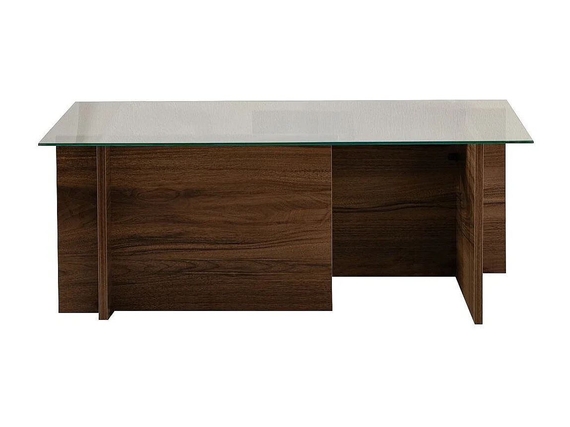 Table basse en bois "Vetrino" - 105 x 65 x 40 cm - Noyer