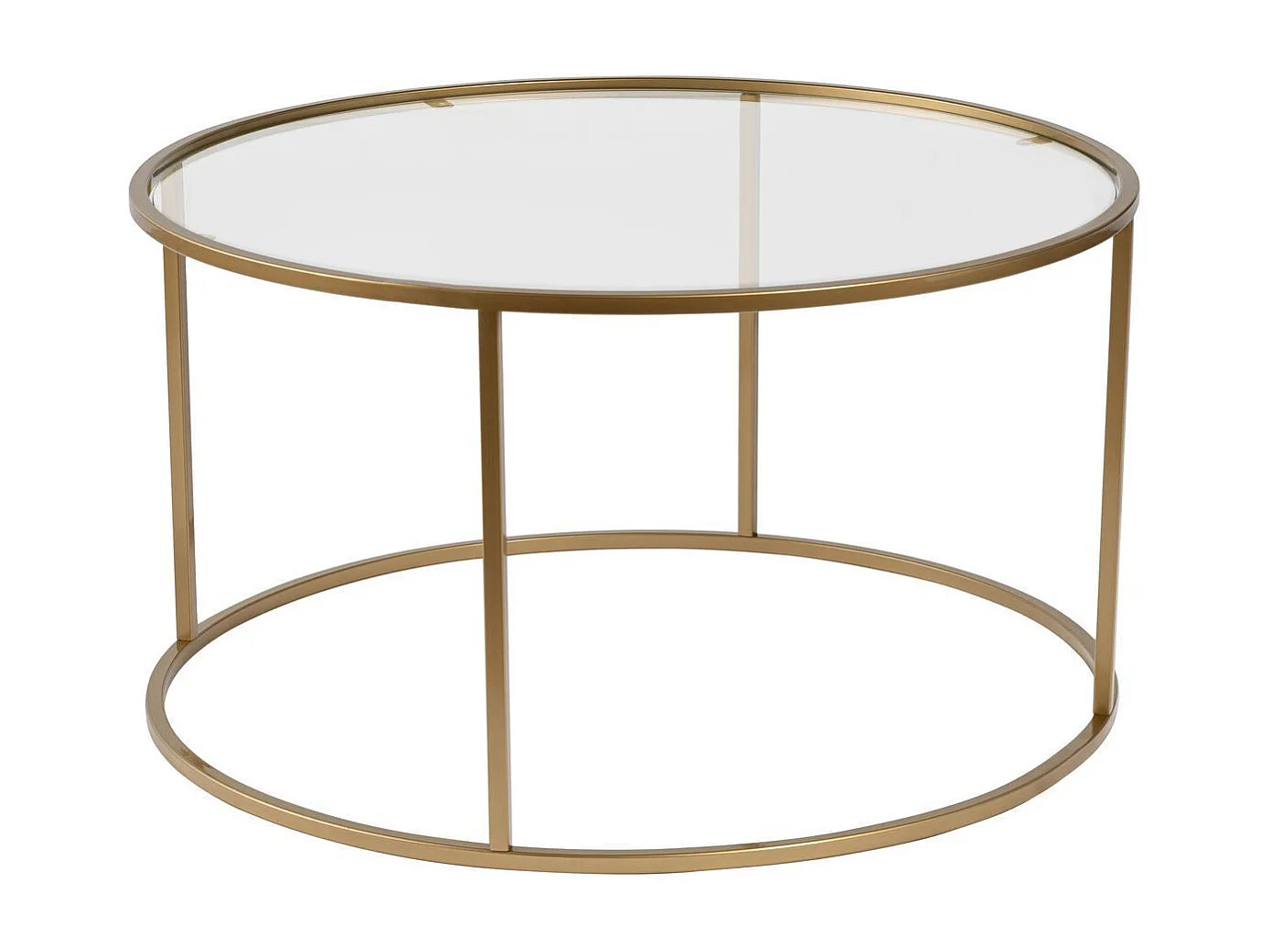 Table basse en métal "Aurum" - 80 x 80 x 43 cm - Or Transparent