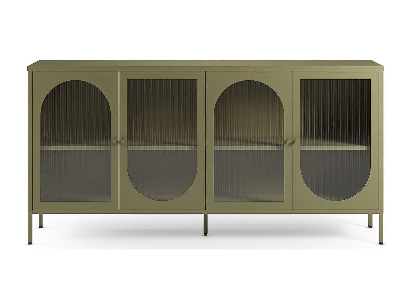 Buffet 4 portes en métal vert 160 cm - Ysia