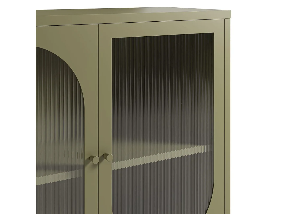 Buffet 4 portes en métal vert 160 cm - Ysia