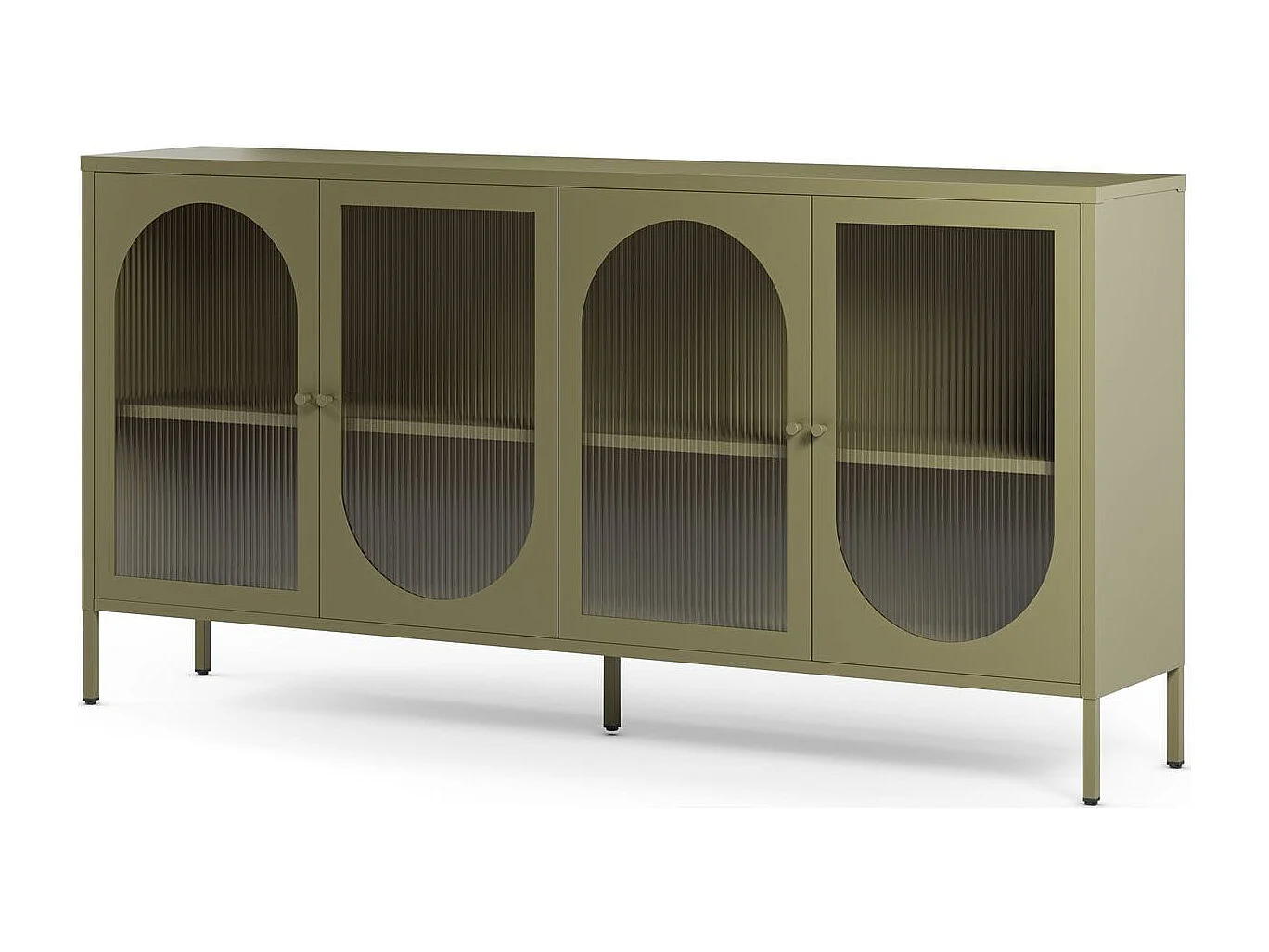 Buffet 4 portes en métal vert 160 cm - Ysia