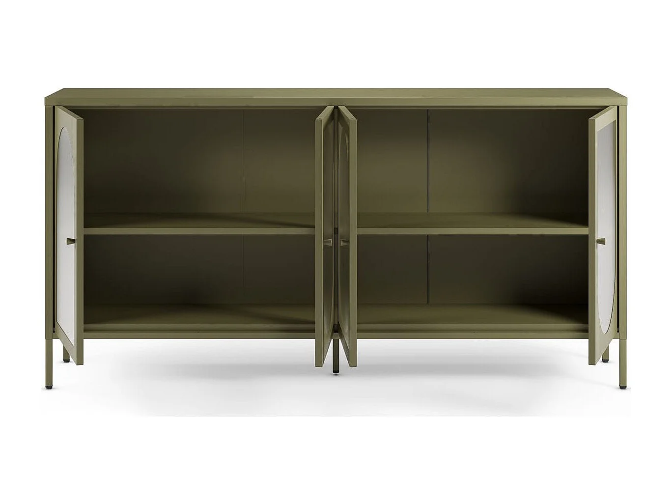 Buffet 4 portes en métal vert 160 cm - Ysia