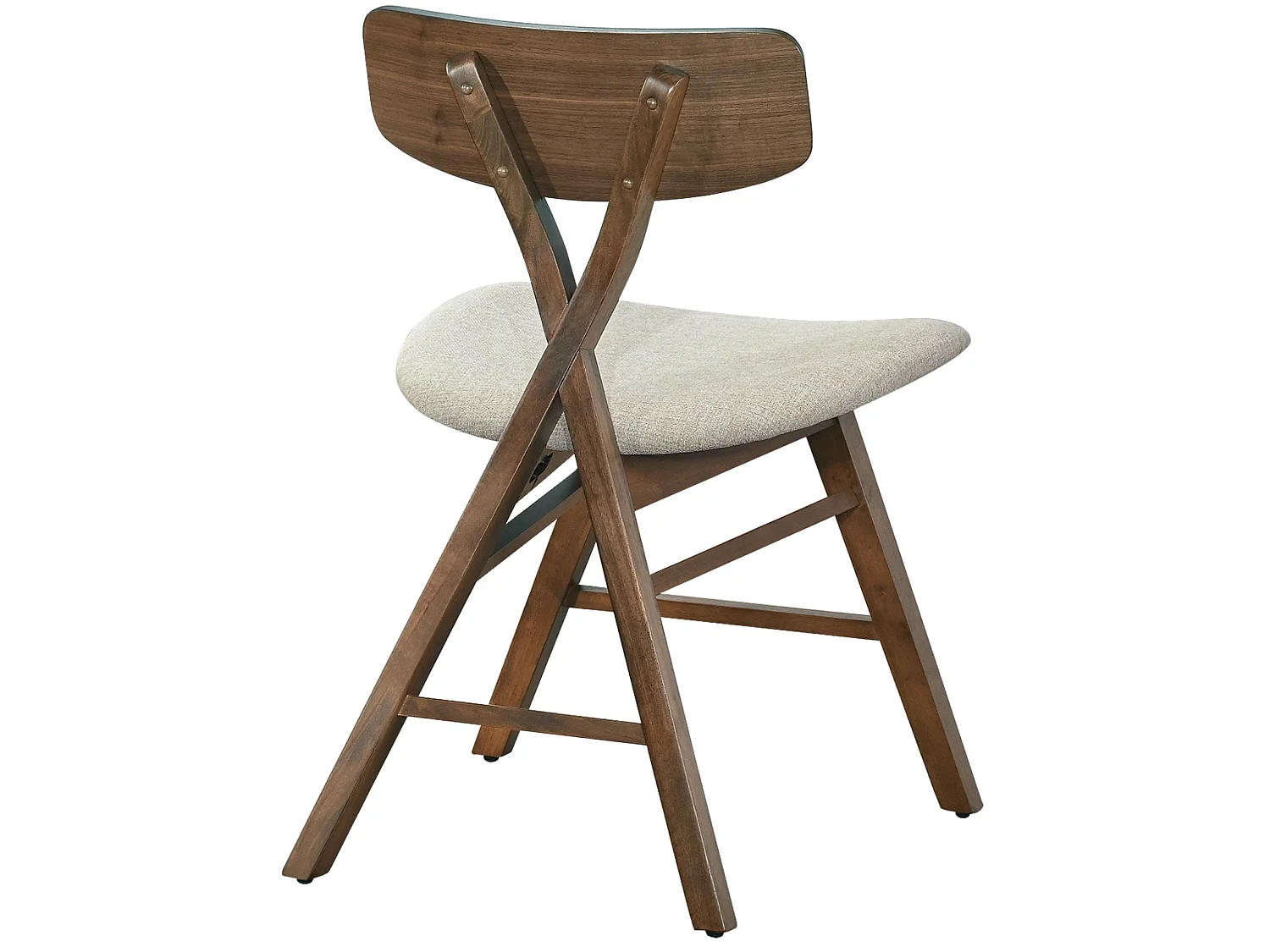 Chaise en bois – brun/beige – LOOMENS
