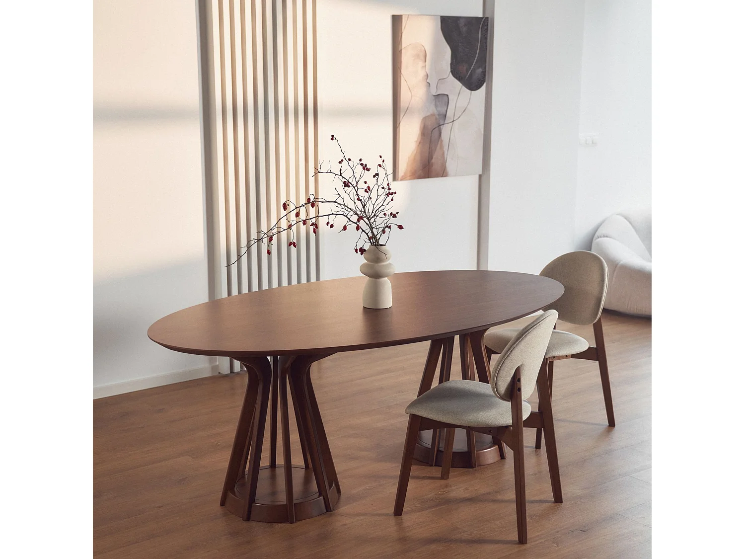Holzstuhl Braun / Beige – STENNE