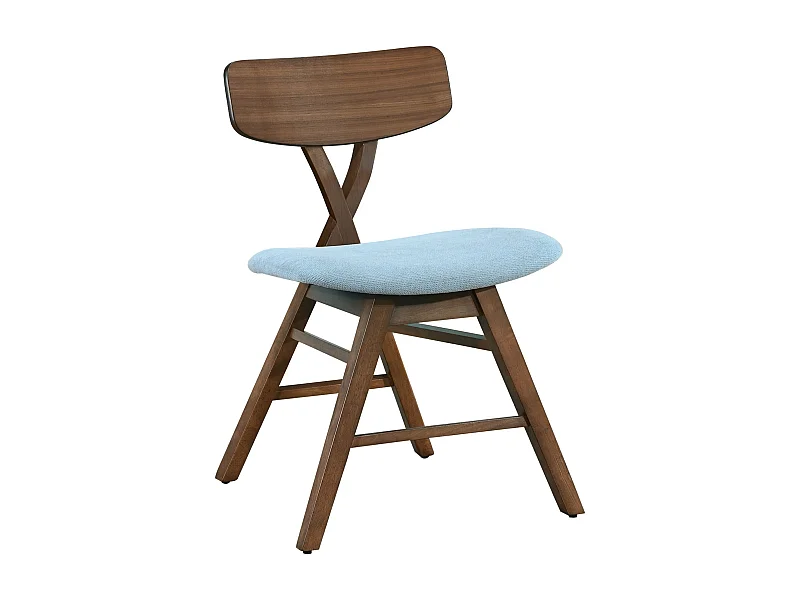 Chaise en bois – brun/bleu – LOOMENS