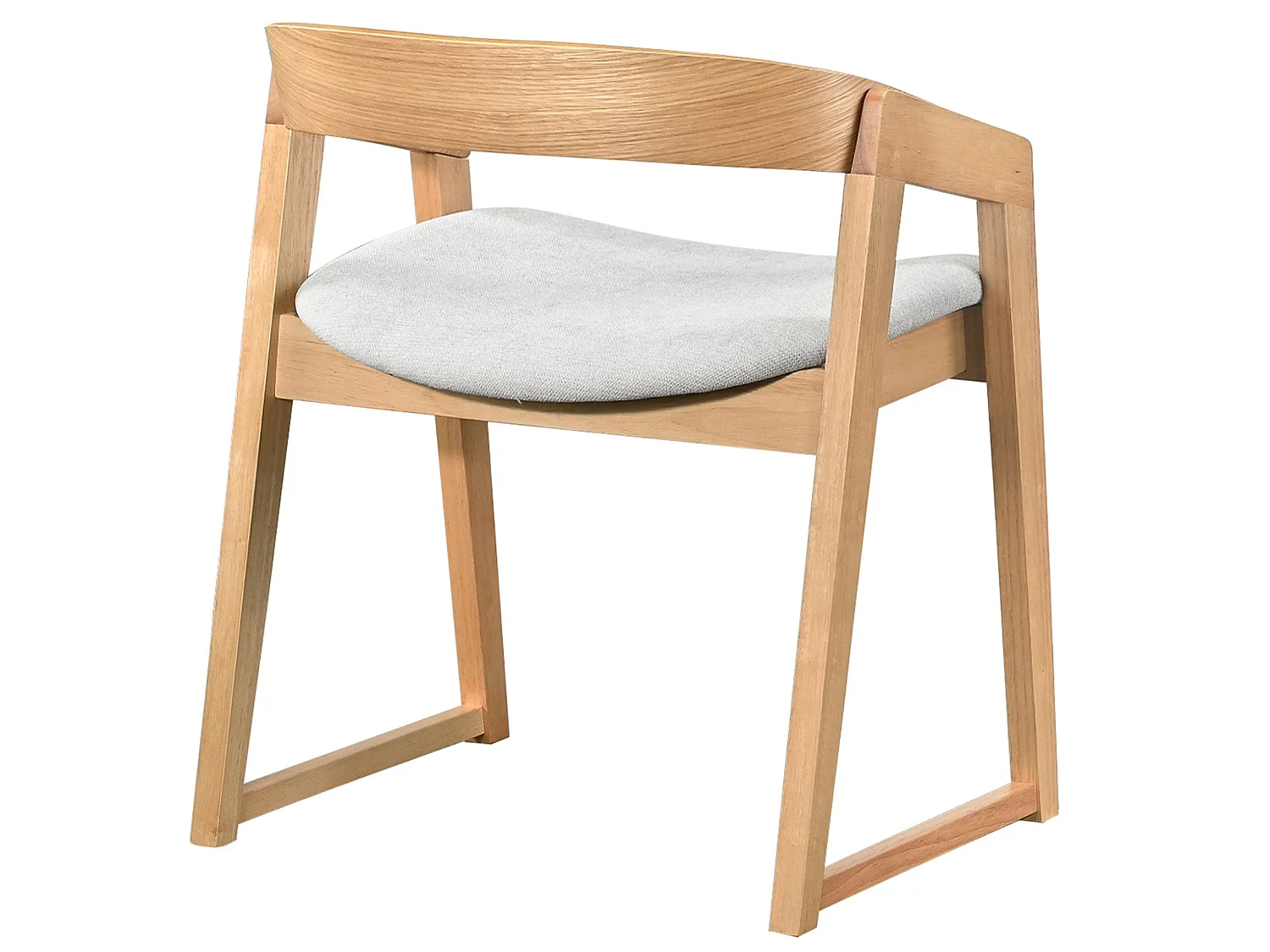 Houten stoel – licht hout – lichtgrijs – SALOSS
