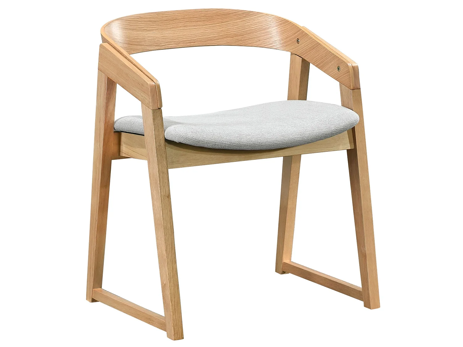 Houten stoel – licht hout – lichtgrijs – SALOSS