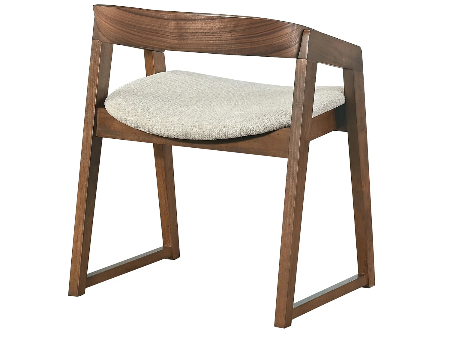 Houten stoel – bruin hout – beige – SALOSS