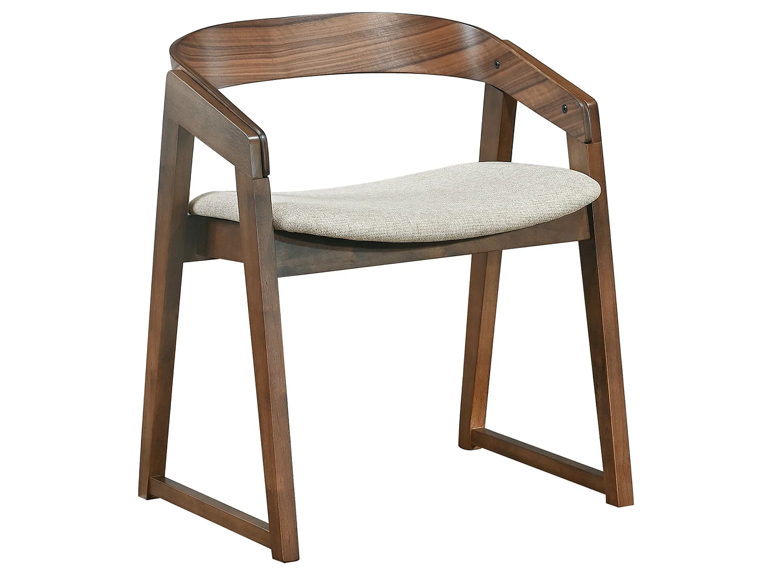 Houten stoel – bruin hout – beige – SALOSS