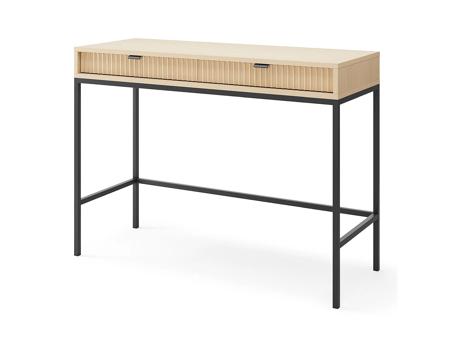 Kaptafel met lade – Eiken Vicenza-lookmet zwart onderstel – 104 cm – VELLORE