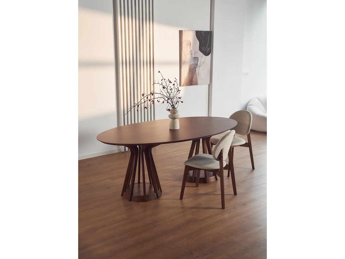 Table à manger rectangulaire – aspect noyer – 200x110 cm – STENNE