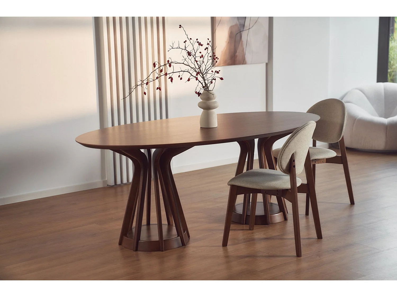 Table à manger rectangulaire – aspect noyer – 200x110 cm – STENNE