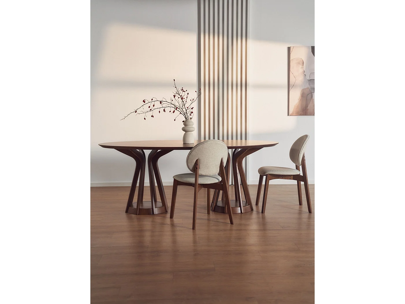 Esstisch 200 x 110 cm – Nussbaum-Optik – STENNE