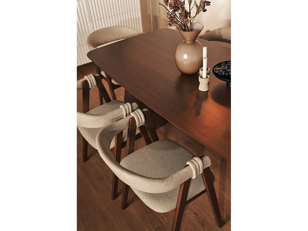 Table à manger rectangulaire – aspect noyer – 180x90 cm – SOLIATES
