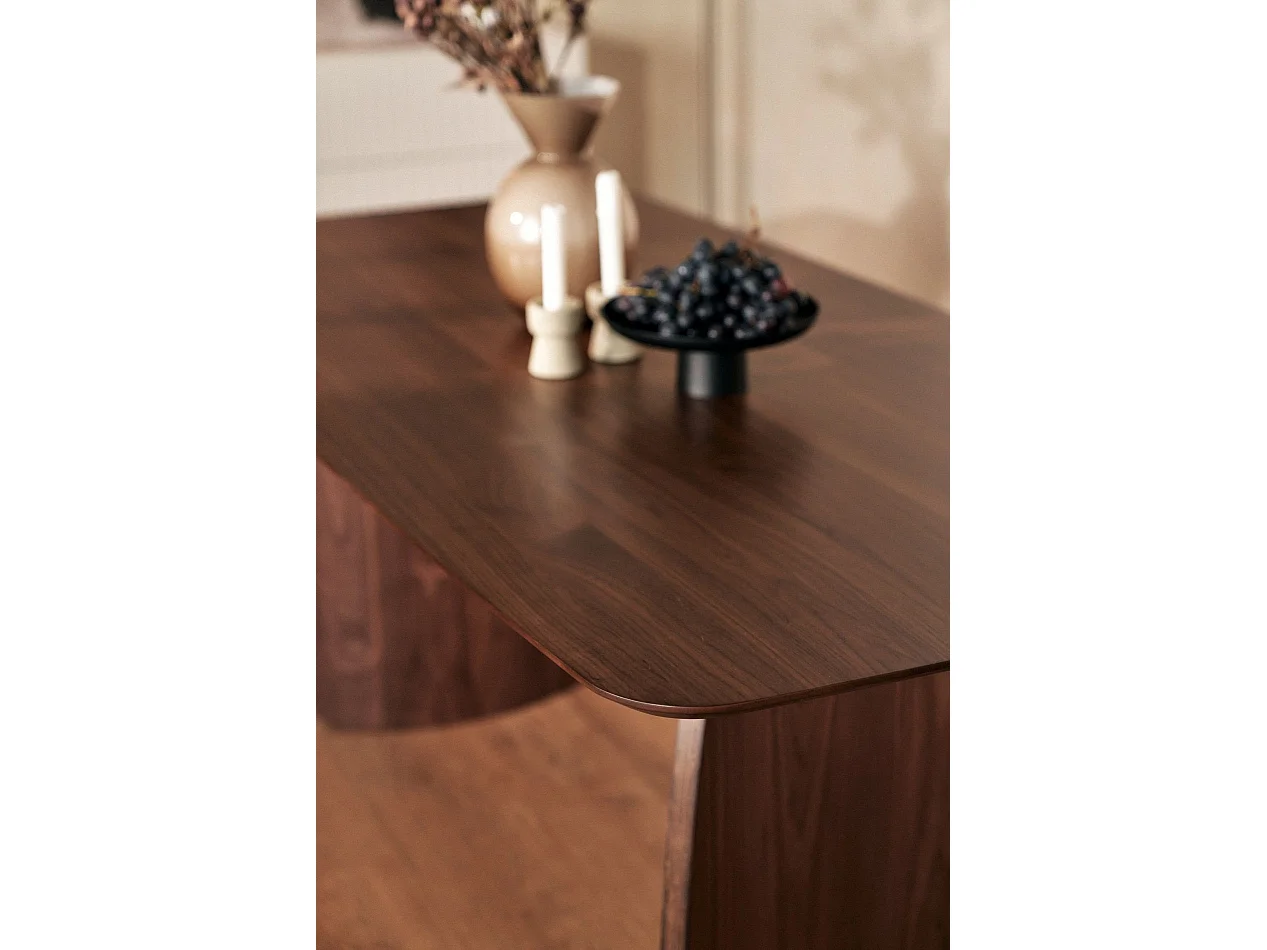 Table à manger rectangulaire – aspect noyer – 180x90 cm – SOLIATES