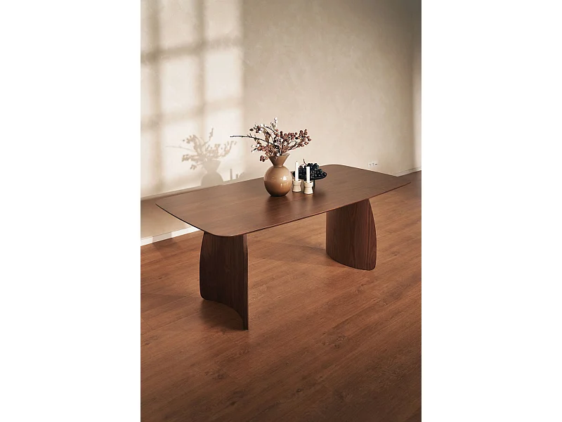Table à manger rectangulaire – aspect noyer – 180x90 cm – SOLIATES
