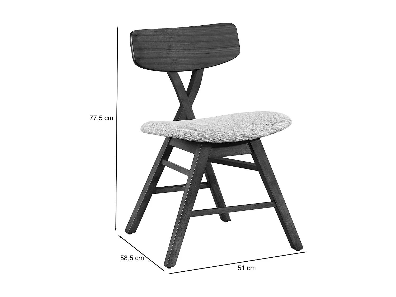 Chaise en bois – brun/vert – LOOMENS