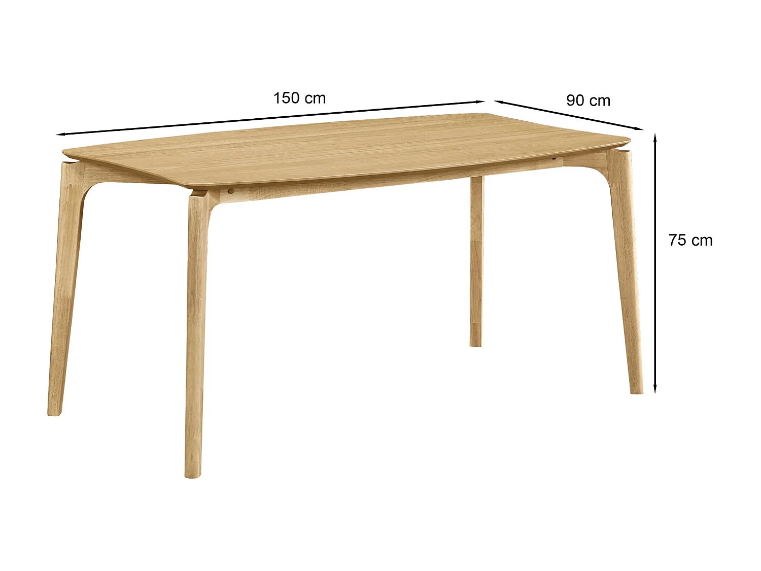 Table à manger rectangulaire – aspect chêne – 150x90 cm – SPEATIC