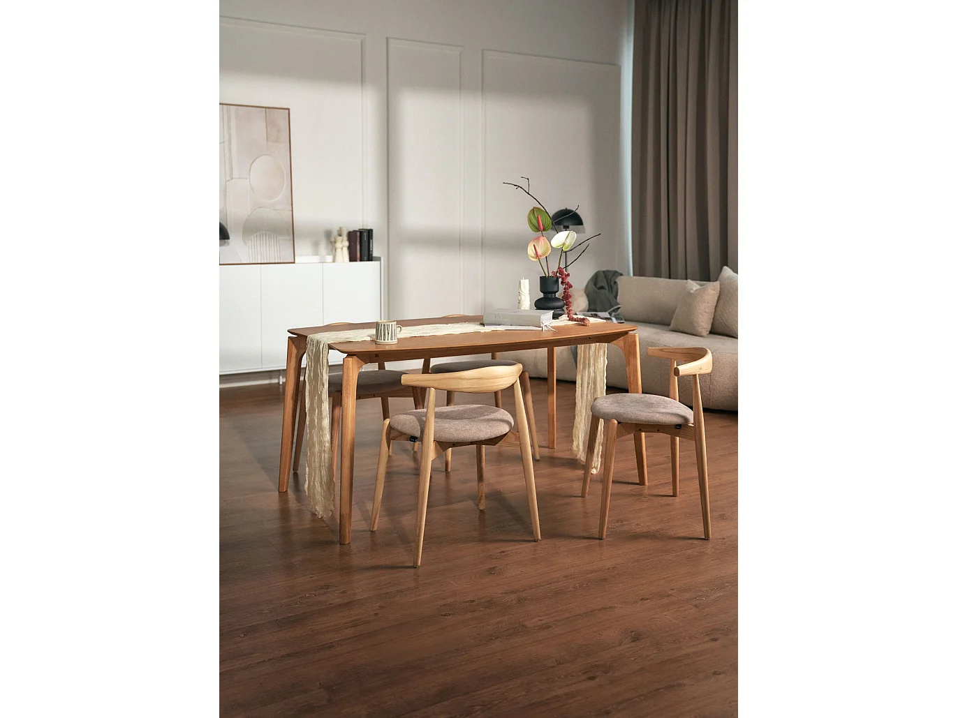 Table à manger rectangulaire – aspect chêne – 150x90 cm – SPEATIC