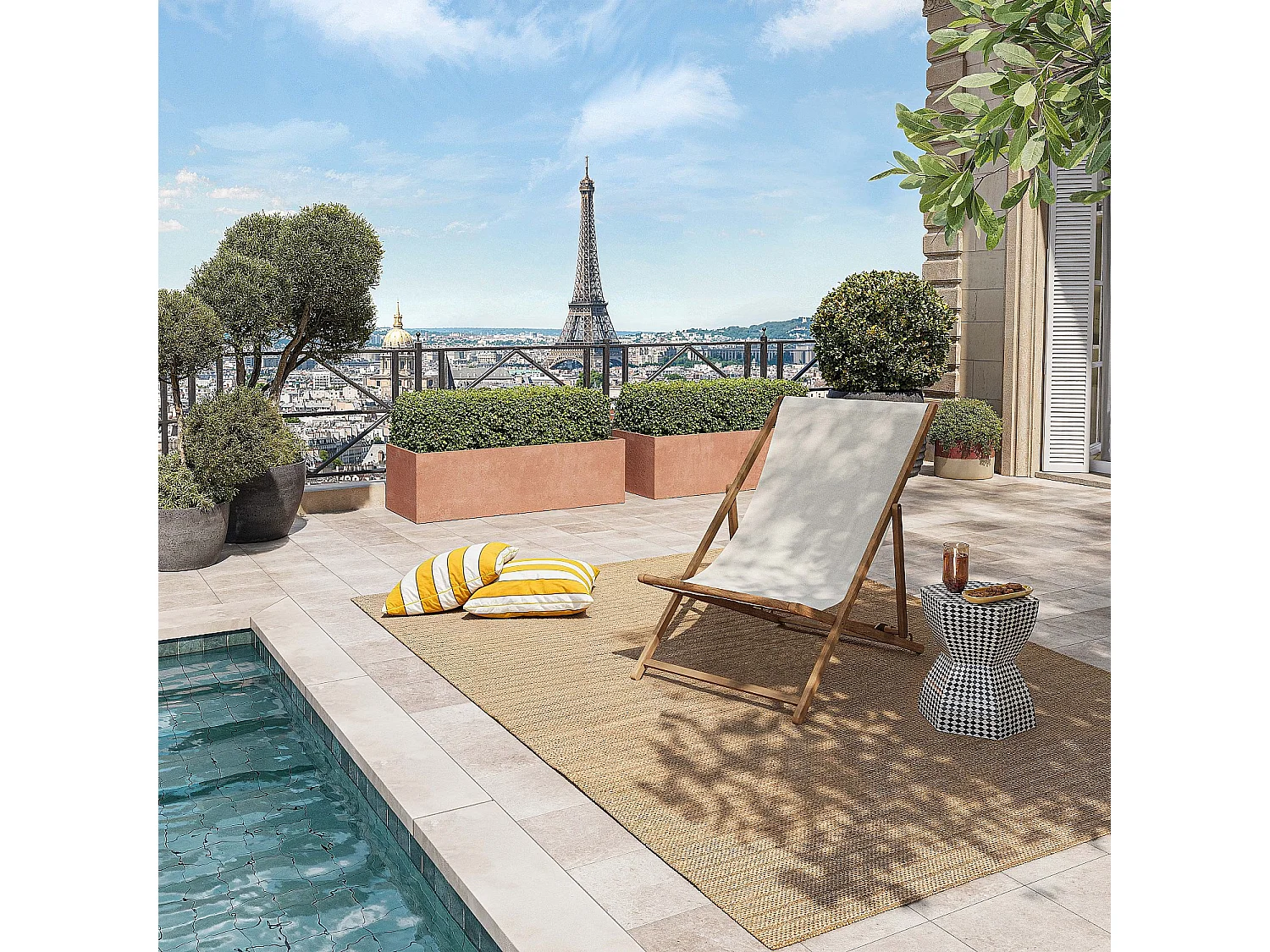 Habitat - Chilienne en chêne et toile en coton - Écru - Maui