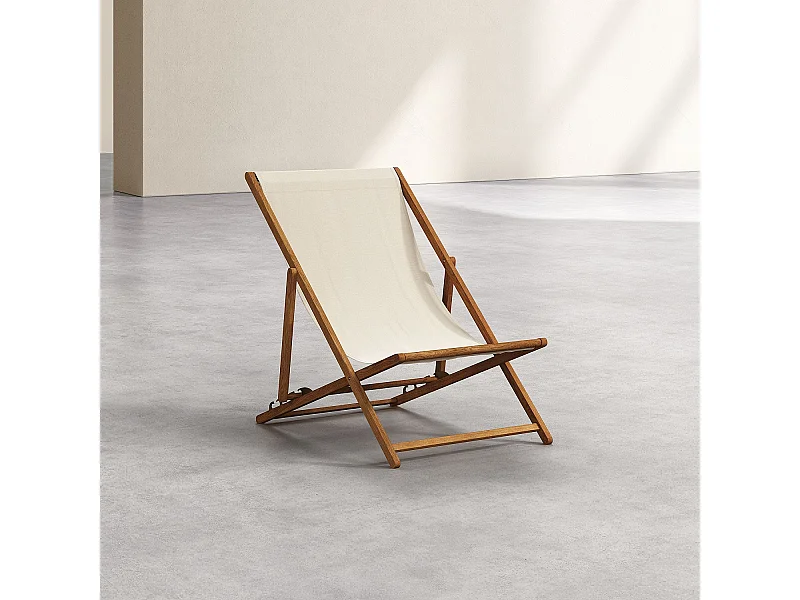 Habitat - Chilienne en chêne et toile en coton - Écru - Maui