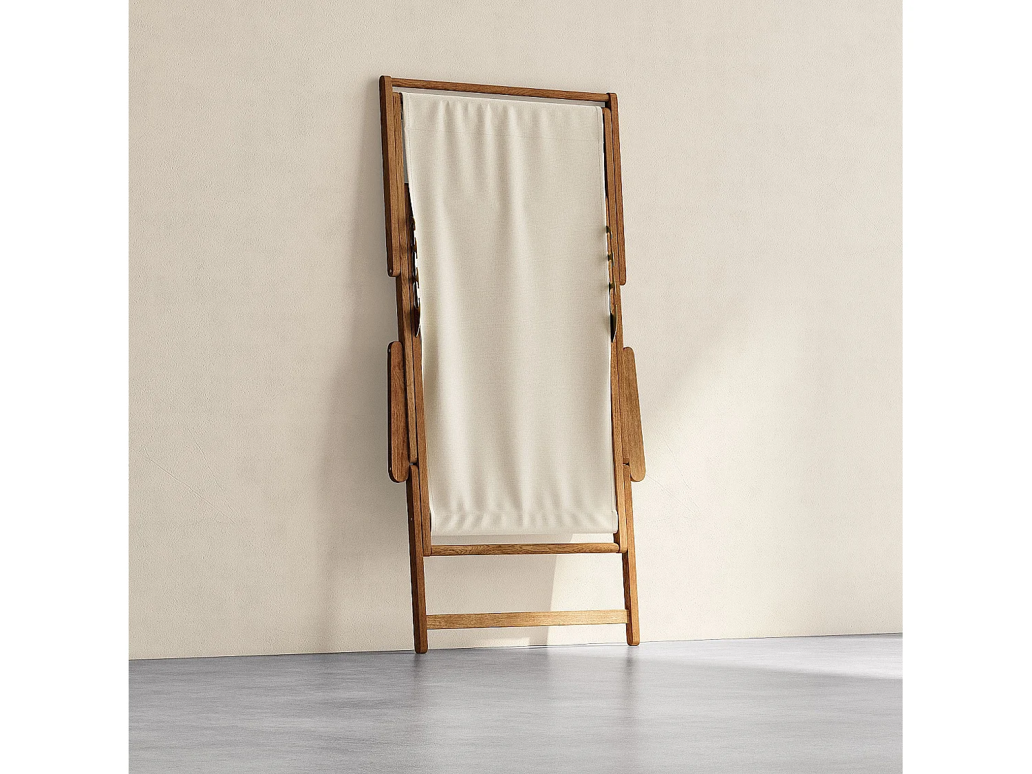 Habitat - Chilienne avec accoudoirs en chêne et toile en coton - Écru - Maui