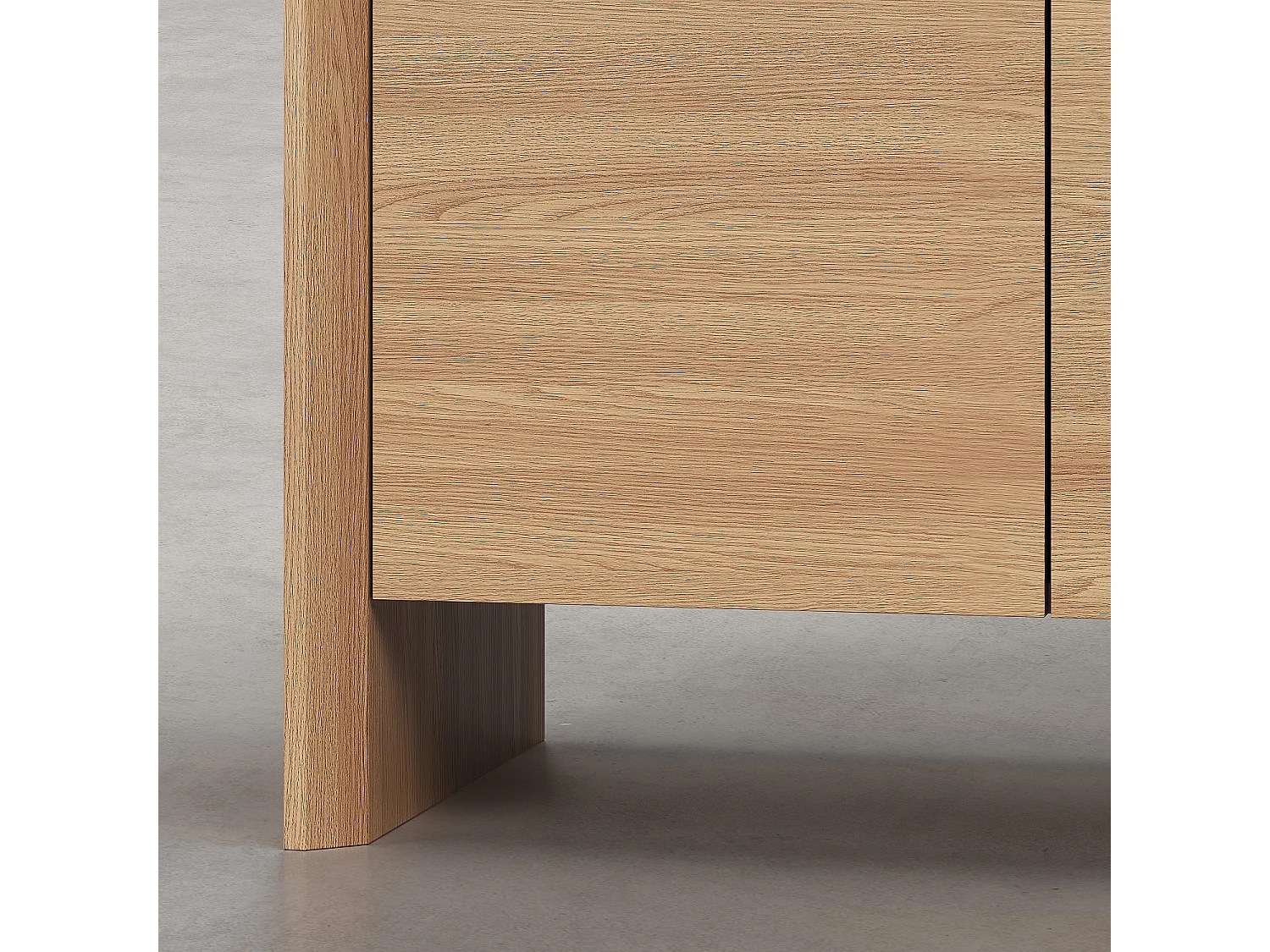 Habitat - Buffet bas 4 portes en chêne - Naturel - Rafael