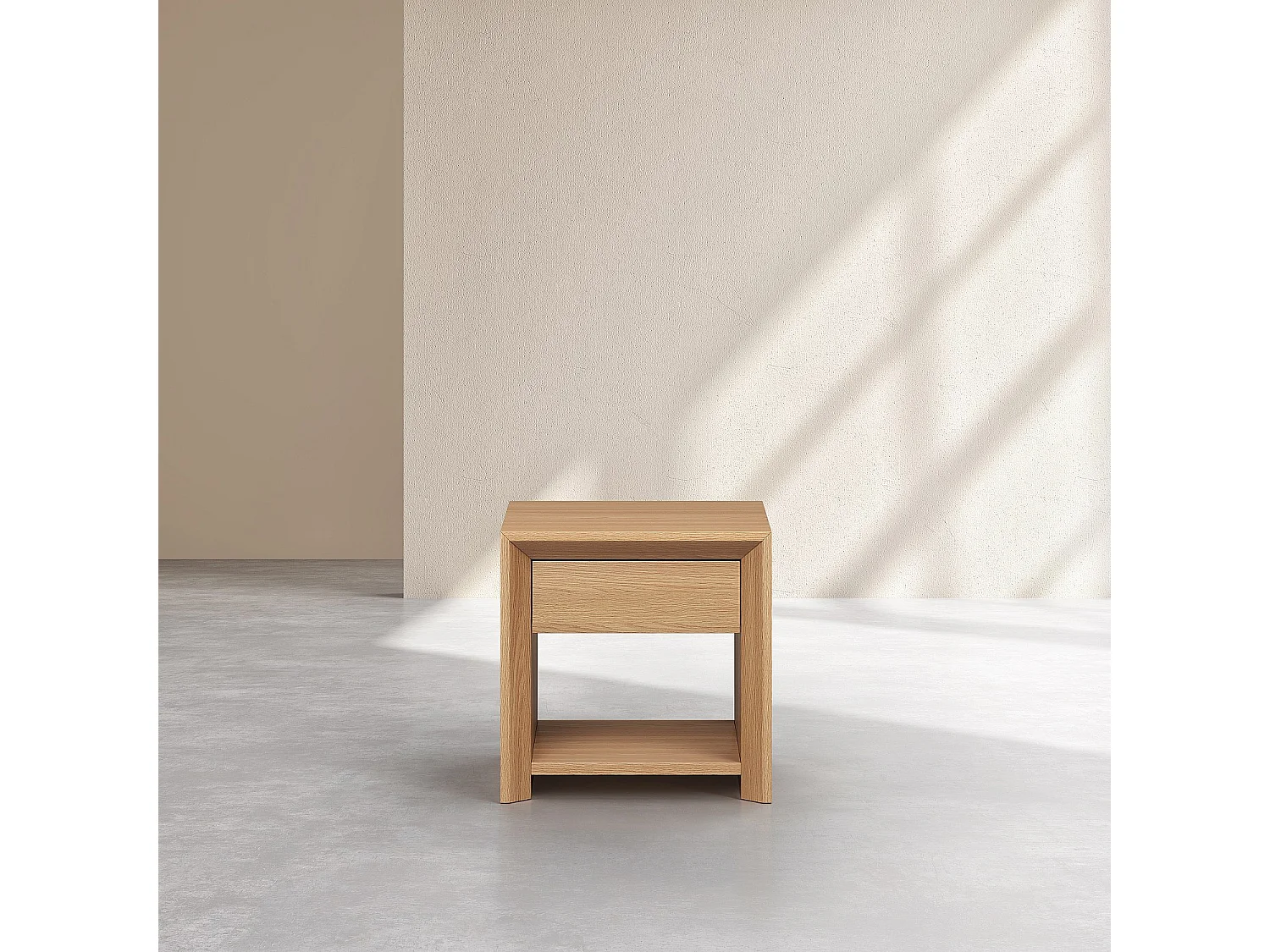 Habitat - Table de chevet 1 tiroir en chêne - Naturel - Rafael