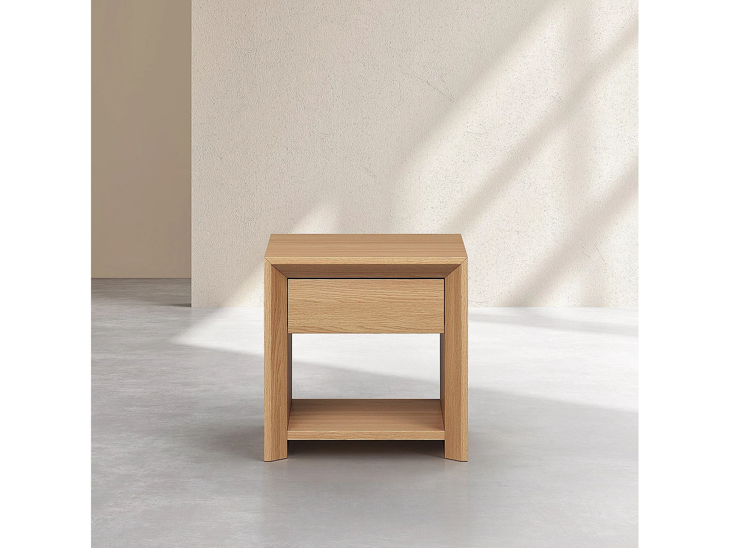 Habitat - Table de chevet 1 tiroir en chêne - Naturel - Rafael