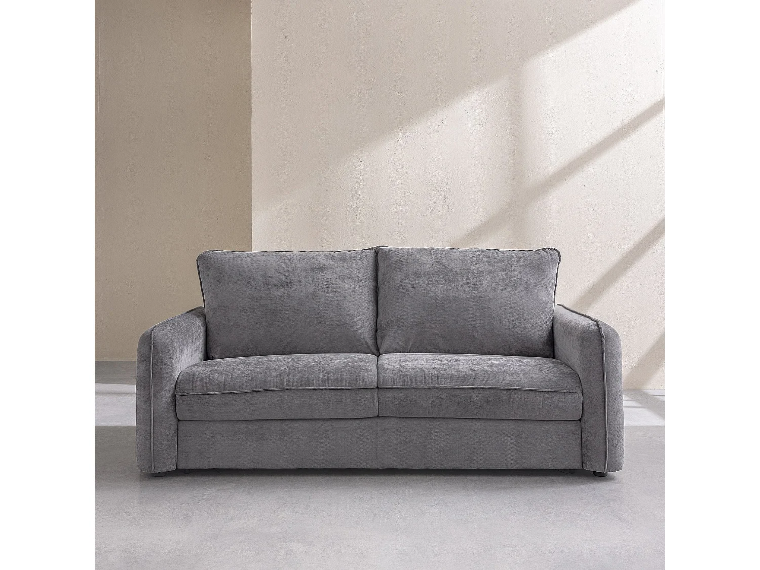 Habitat - Canapé convertible 3 places - Couchage 160 cm - Matelas 16 cm - Tissu Norcia Gris anthracite - Oslo
