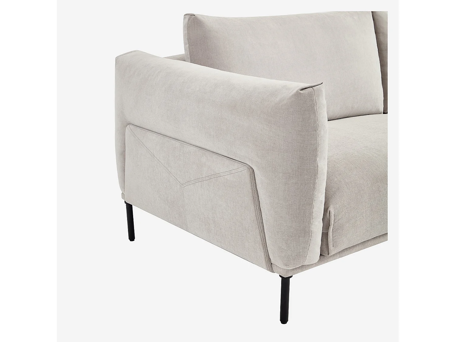 Canapé 3 places en tissu garni de plumes - Gris polaire