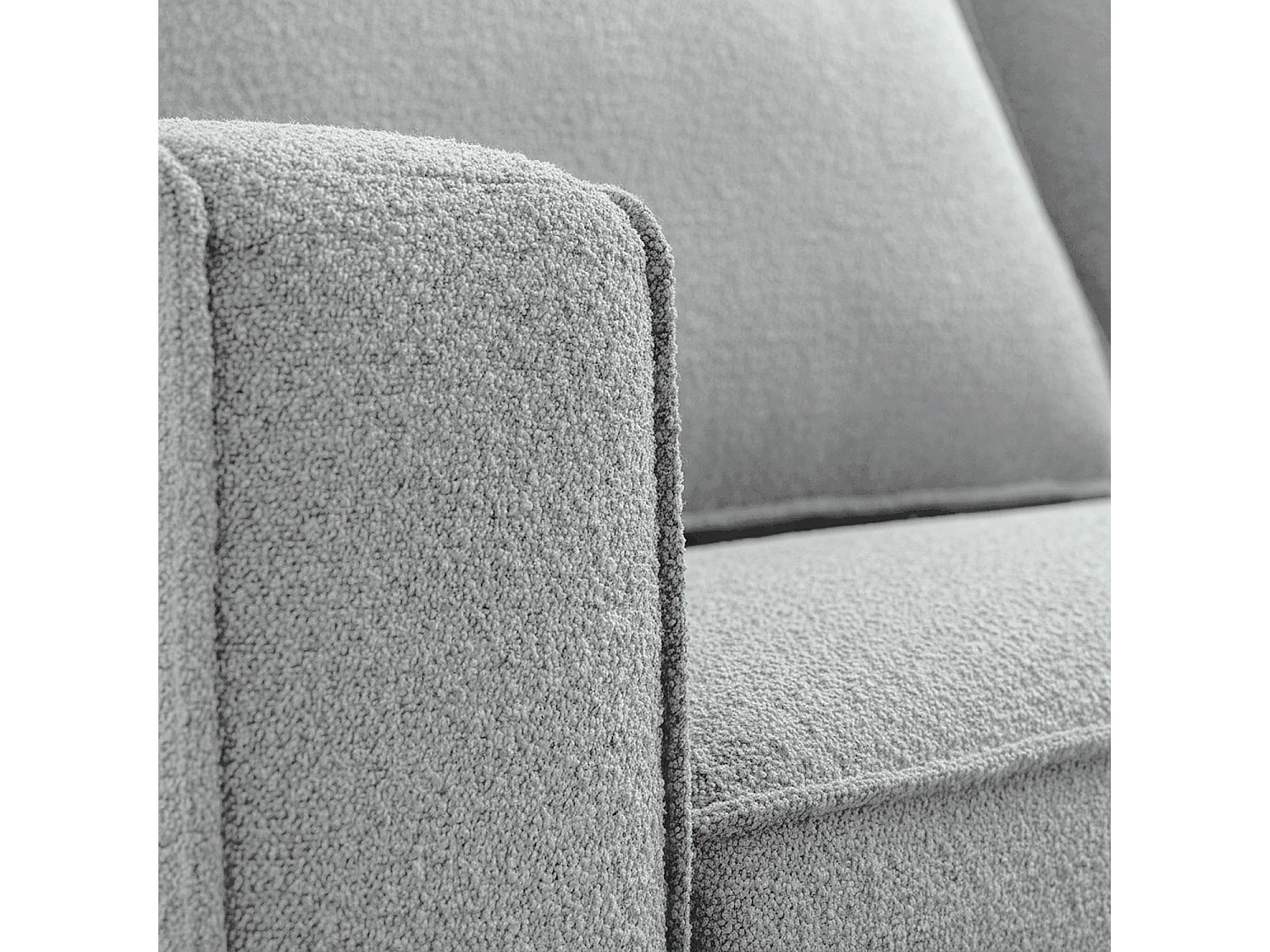 Canapé convertible 2 places - Couchage 140 cm - Matelas 16 cm - Tissu bouclette Tolfa - Gris argent