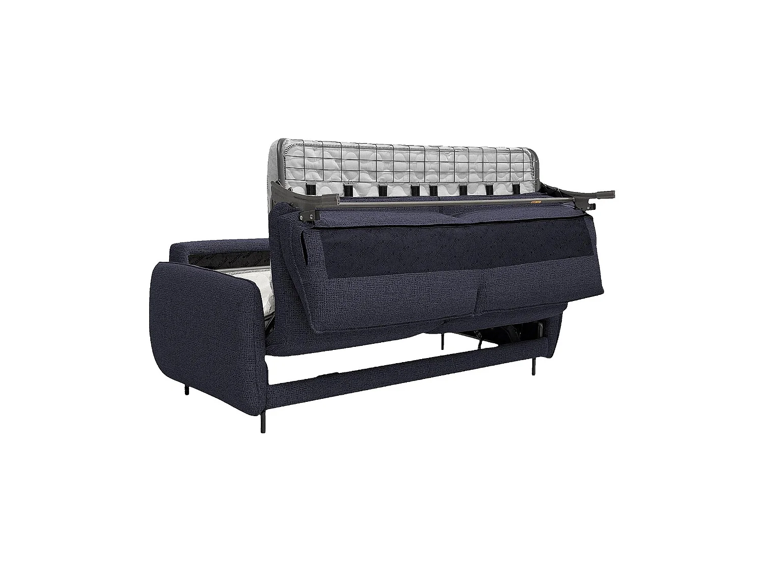 Habitat - Canapé convertible 3 places - Couchage 160 cm - Matelas en mousse 13 cm - Tissu bouclette Tolfa - Bleu marine - Milano II