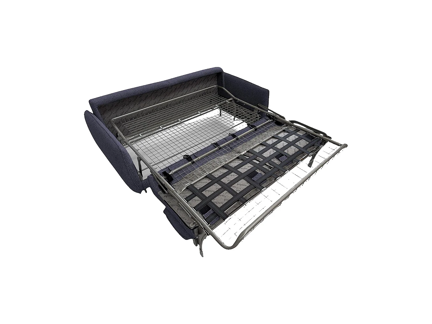 Habitat - Canapé convertible 3 places - Couchage 160 cm - Matelas en mousse 13 cm - Tissu bouclette Tolfa - Bleu marine - Milano II