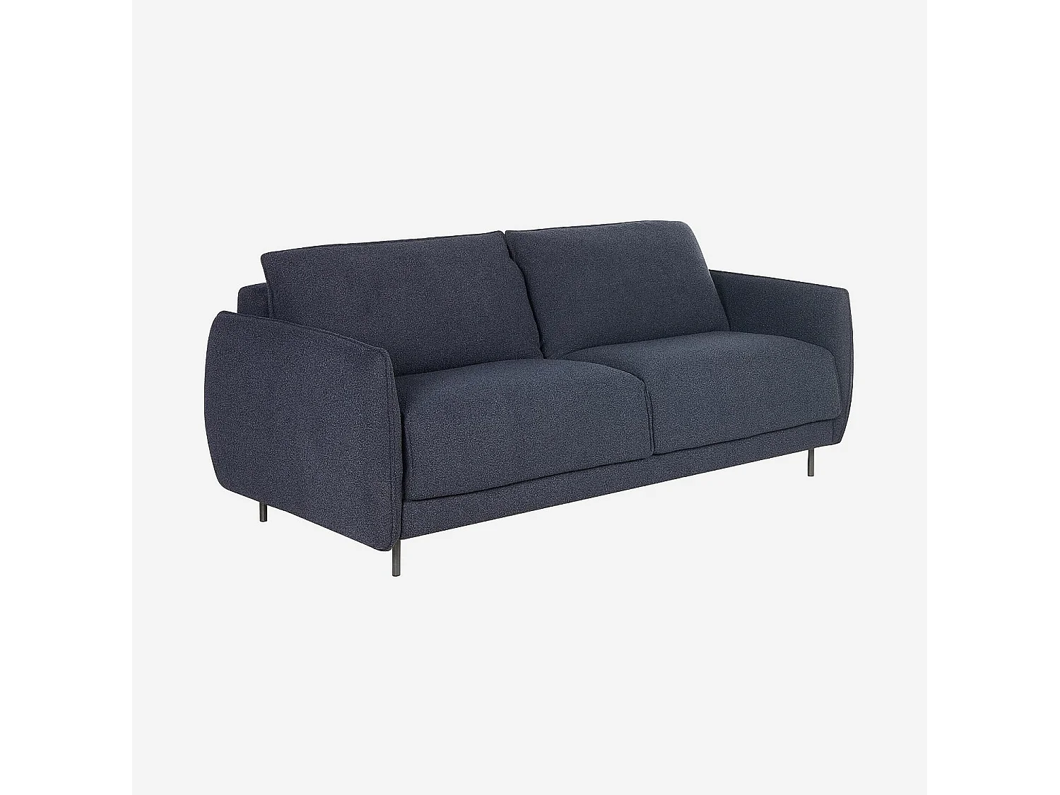 Canapé convertible 2 places - Couchage 140 cm - Matelas en mousse 13 cm - Tissu Tolfa Bleu marine