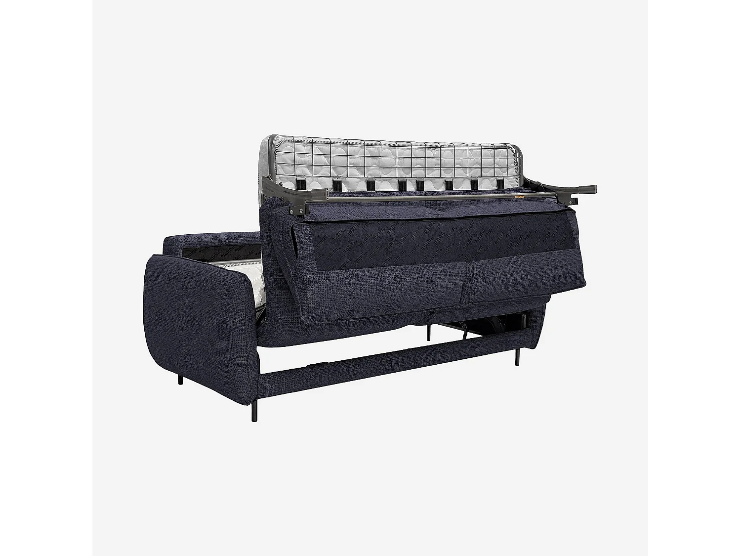 Canapé convertible 2 places - Couchage 140 cm - Matelas en mousse 13 cm - Tissu Tolfa Bleu marine