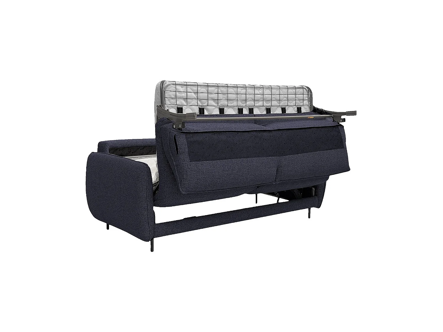 Habitat - Canapé convertible 2 places - Couchage 140 cm - Matelas en mousse 13 cm - Tissu bouclette Tolfa - Bleu marine - Milano II