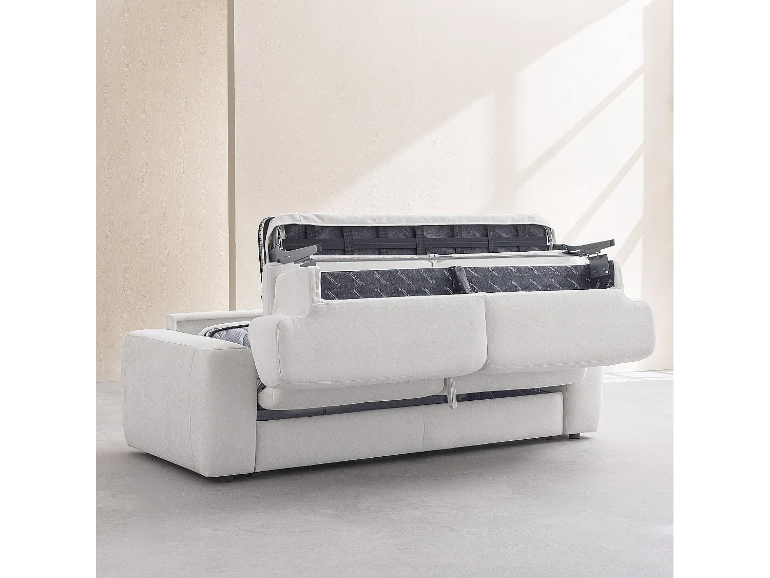 Canapé convertible 3 places - Couchage 160 cm - Matelas 16 cm - Tissu Atrani Gris ardoise