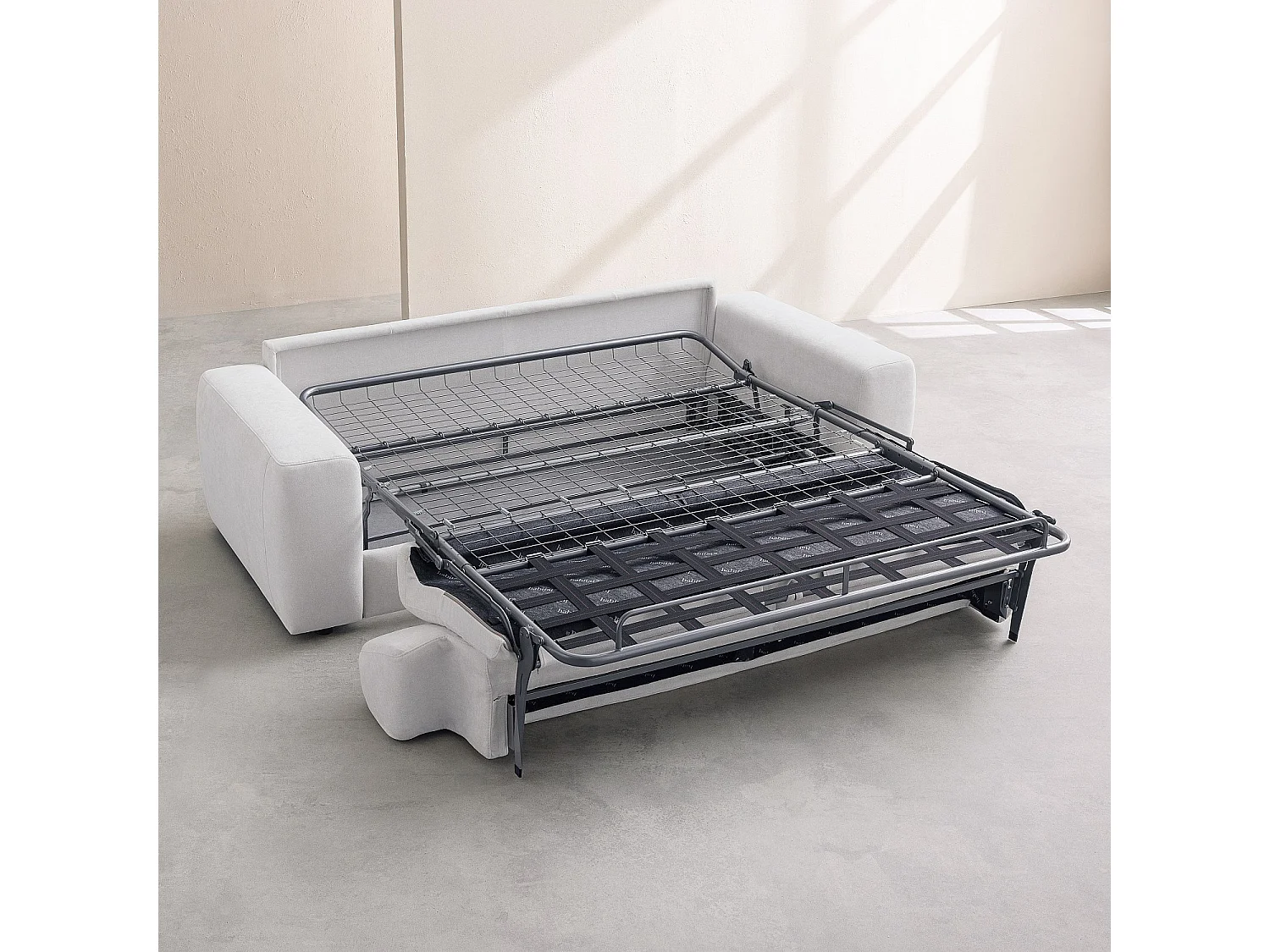 Canapé convertible 3 places - Couchage 160 cm - Matelas 16 cm - Tissu Atrani Gris ardoise