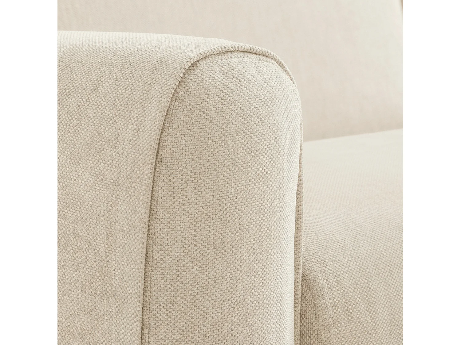 Canapé convertible 3 places - Couchage 160 cm - Matelas 16 cm - Tissu chenille déperlant Lugano - Beige