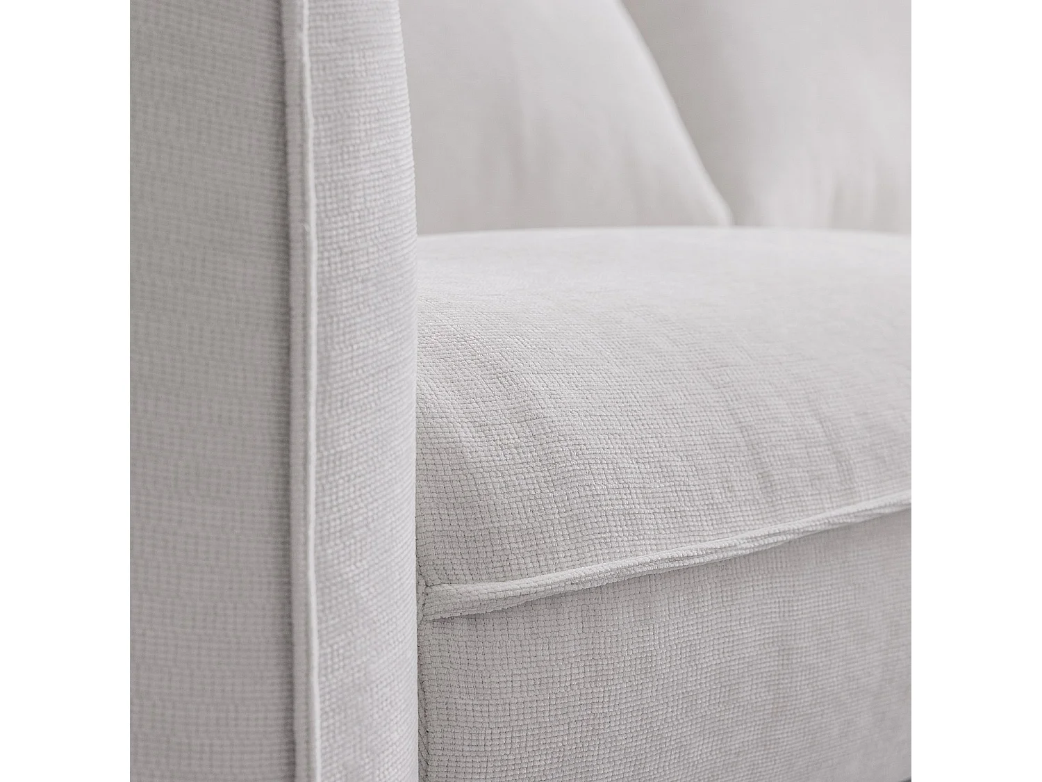 Canapé convertible 3 places - Couchage 160 cm - Matelas 16 cm - Tissu Norcia - Écru